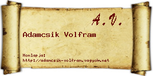 Adamcsik Volfram névjegykártya
